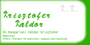 krisztofer kaldor business card